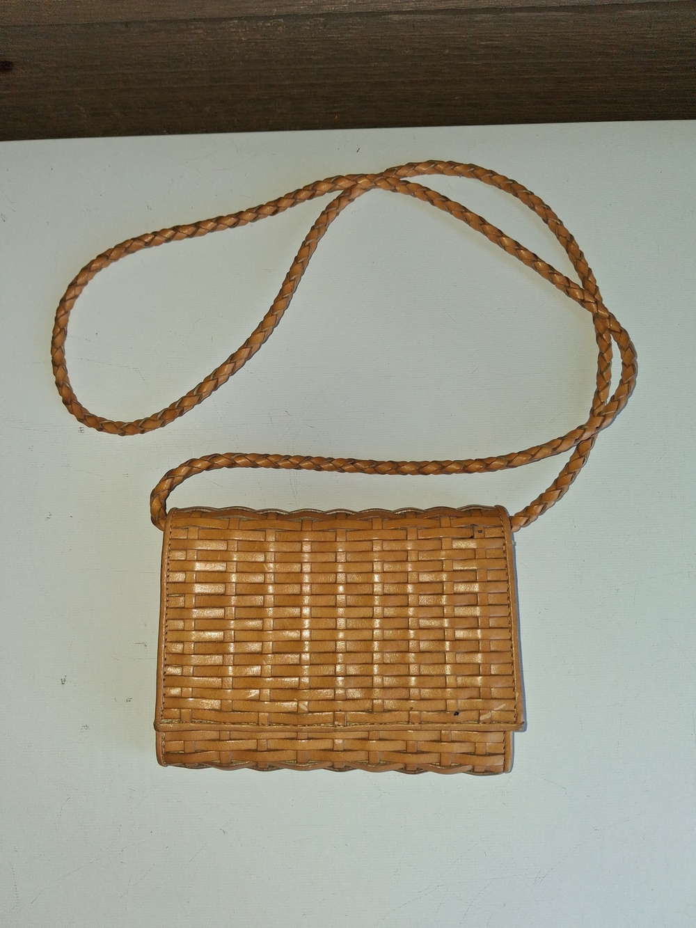 Vintage Talbots Leather Wallet/Crossbody Mini Bag/Clutchbag